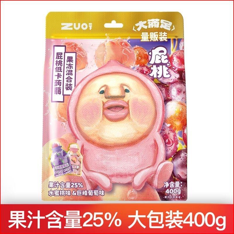 ZUO Yi Xia Peach Low-Cal Konjac Jelly Mixed Pack 400g*12/Jelly (Peach and grape flavour)
