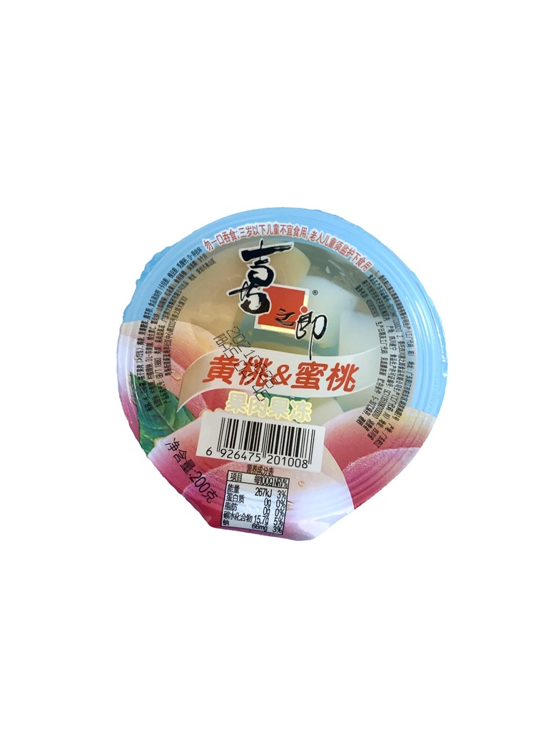 喜之郎果冻杯黄桃蜜桃200g*24/Big Fruits Jelly Cup（Perisa pic kuning dan pic madu）