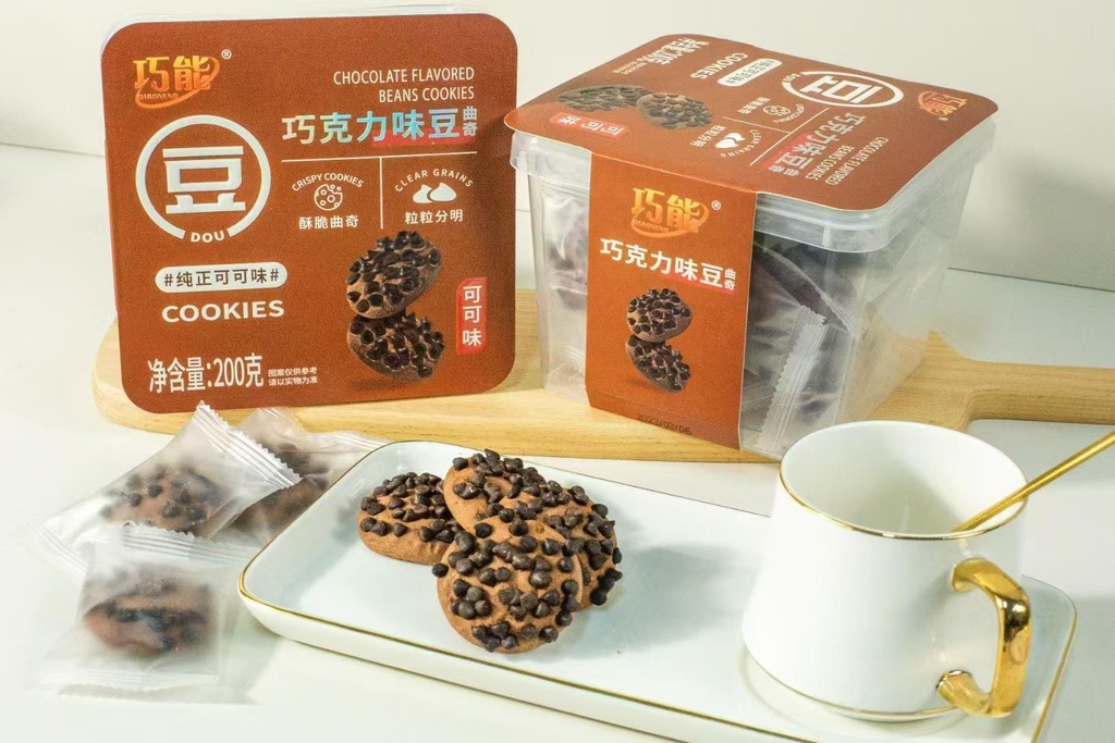 巧能巧克力味豆曲奇（可可味）200g*24