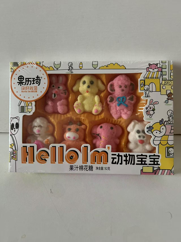 果历琦动物宝宝棉花糖92克*40/糖果