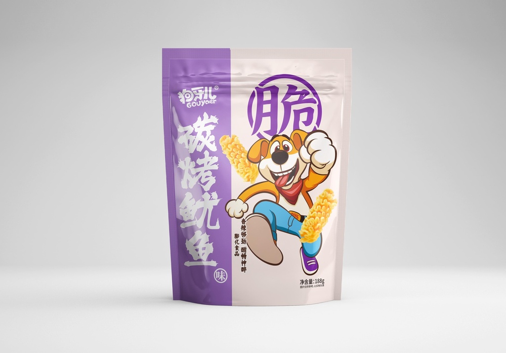 狗牙儿八爪烧升级版-碳烤鱿鱼味/Gouyaer Snek Rangup - Perisa Sotong Bakar/188g *30
