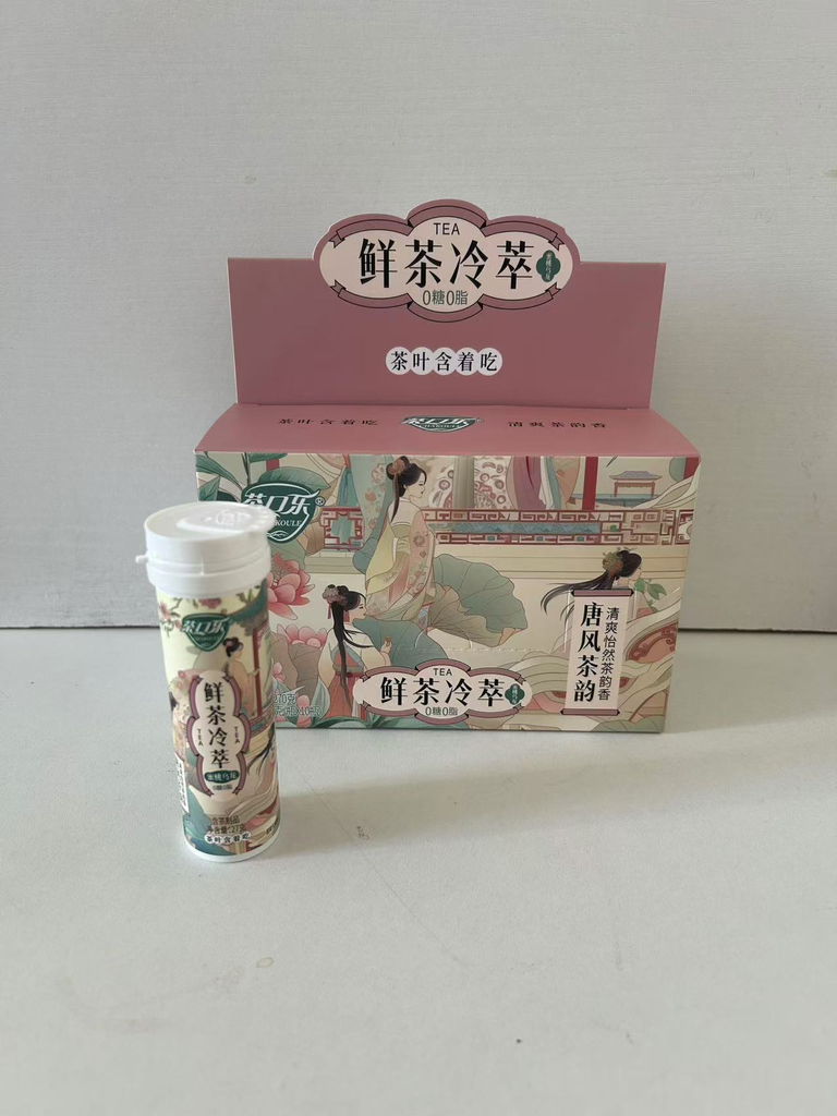 茶口楽唐風茶韻蜜桃烏龍含片/Chicha Peach Oolong Tea Lozenges/27g*10*10