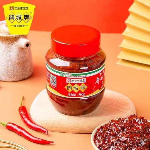 [6909003888018] T鹃城 红油 郫县 豆瓣 500g*12/मिर्ची सॉस