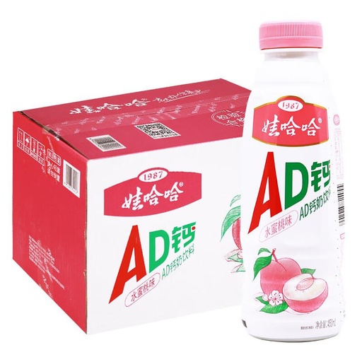 [WHH10] Y娃哈哈ad奶水蜜桃味450ml*15/दही पेय आड़ू स्वाद
