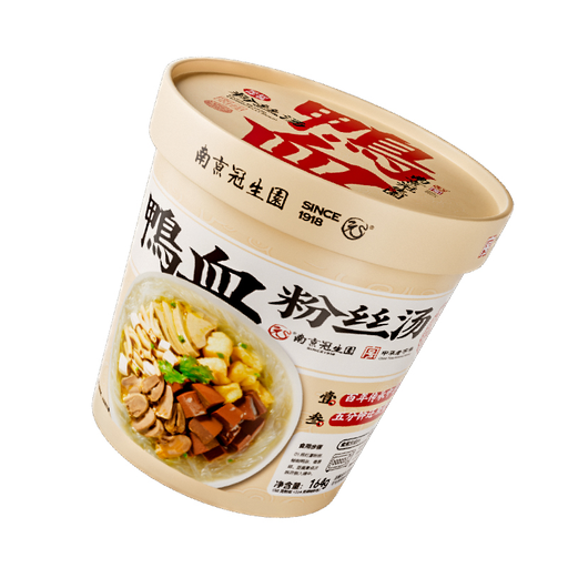 [6938202206729] Nanjing Guan Sheng Yuan Duck Blood Vermicelli Tub (Classic Original) 164g*12/Instant Noodles (Original Flavour)