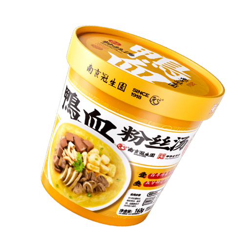 [6938202206750] 南京冠生园鸭血粉丝桶装（金汤风味）163g*12/Mee segera