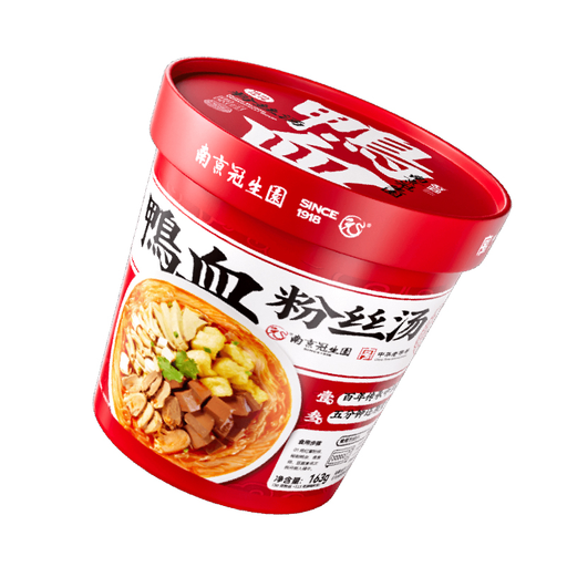 [6938202206736] 南京冠生園鴨血粉絲桶装（麻辣風味）163g*12/インスタントラーメン（スパイシー風味）