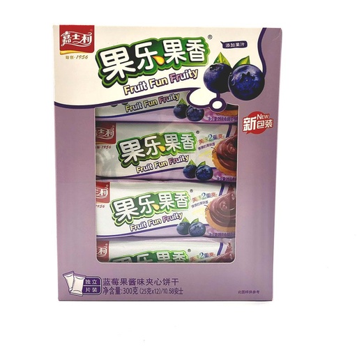 [B0071] 嘉士利果乐果香蓝莓味果酱夹心饼/Gaily Blueberry Jam Biscuit/300г*12