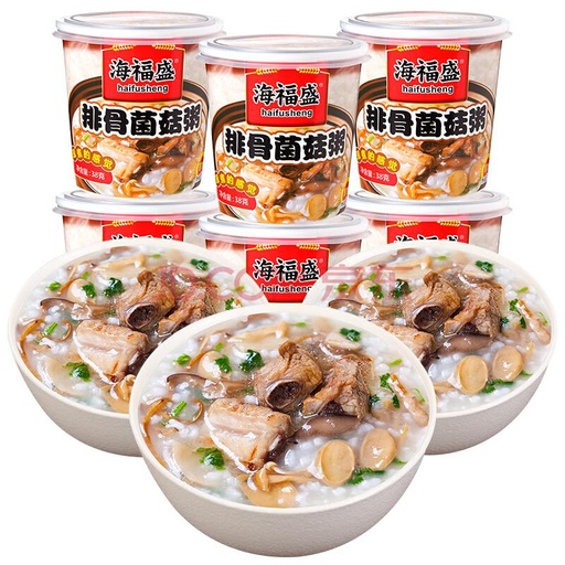 [Z0010] 海福盛即食粥（排骨菌菇粥）/Мгновенная каша с грибами и свининой 38 г*24