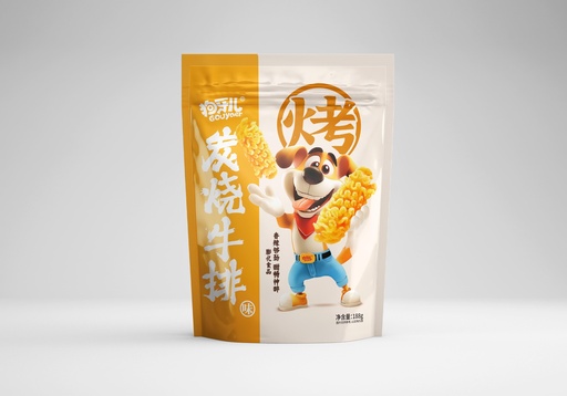 [6938803996517] 狗牙儿八爪烧升级版-炭烧牛排味/Gouyaer Crispy Snack - Rasa Steak Panggang/188g *30