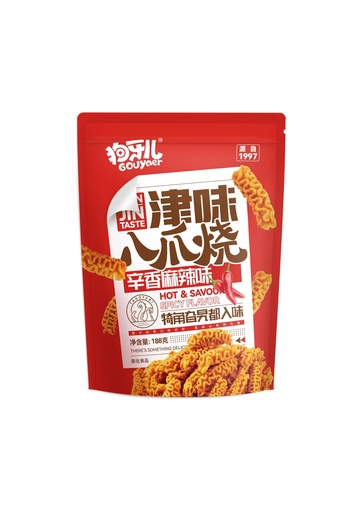 [6938803995169] 狗牙儿津味八爪烧辛香麻辣味188g *30/炸面团（辛辣口味）
