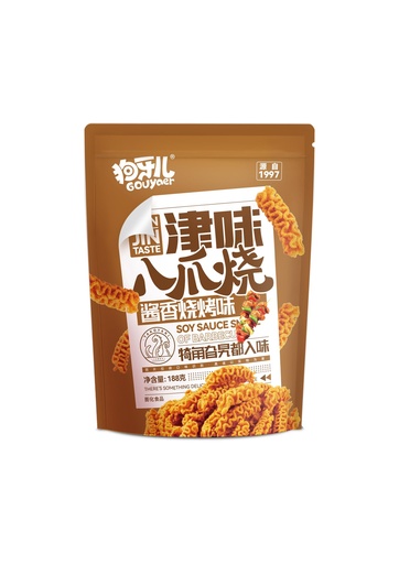 [6938803995152] 狗牙儿津味八爪烧酱香烧烤味188g *30/ভাজা আটা (বারবিকিউ স্বাদ)