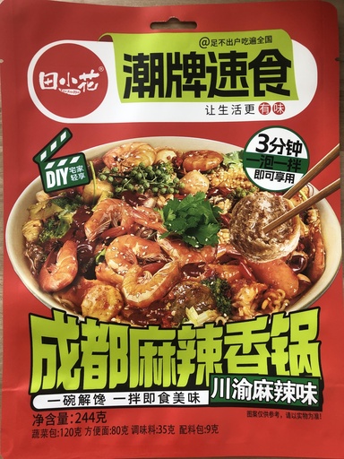 [6936381706405] 田小花麻辣香鍋川渝麻辣味244公克 *30/泡麵(麻辣味)